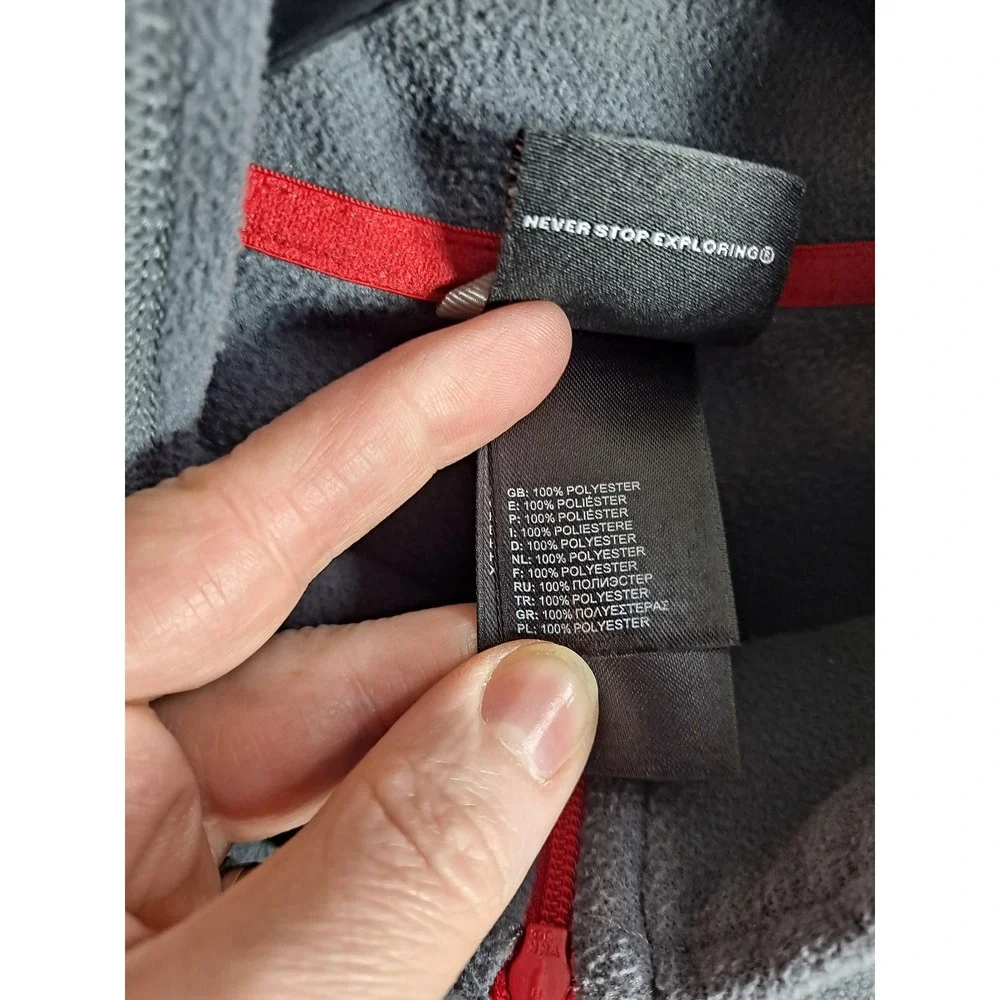 The North Face Fleece Pullover 1/4‎ Zip Lightweight Gray Mens L